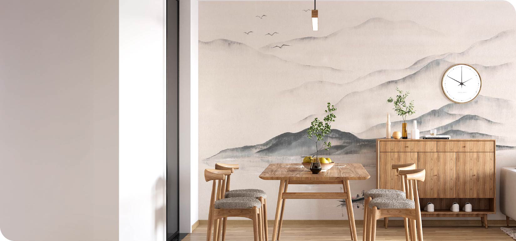 Contemporary Oriental wallpaper for Living Room